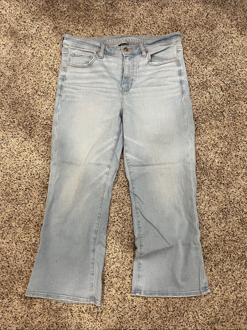 American Eagle Outfitters Light Wash Wide Leg Jeans